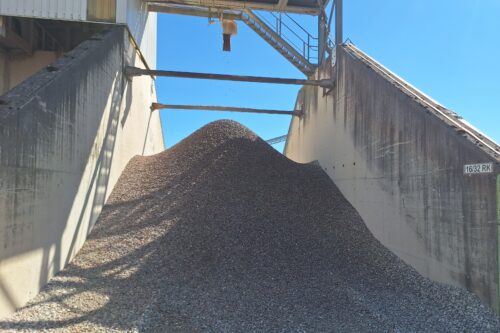 a mountain of recycled aggregates